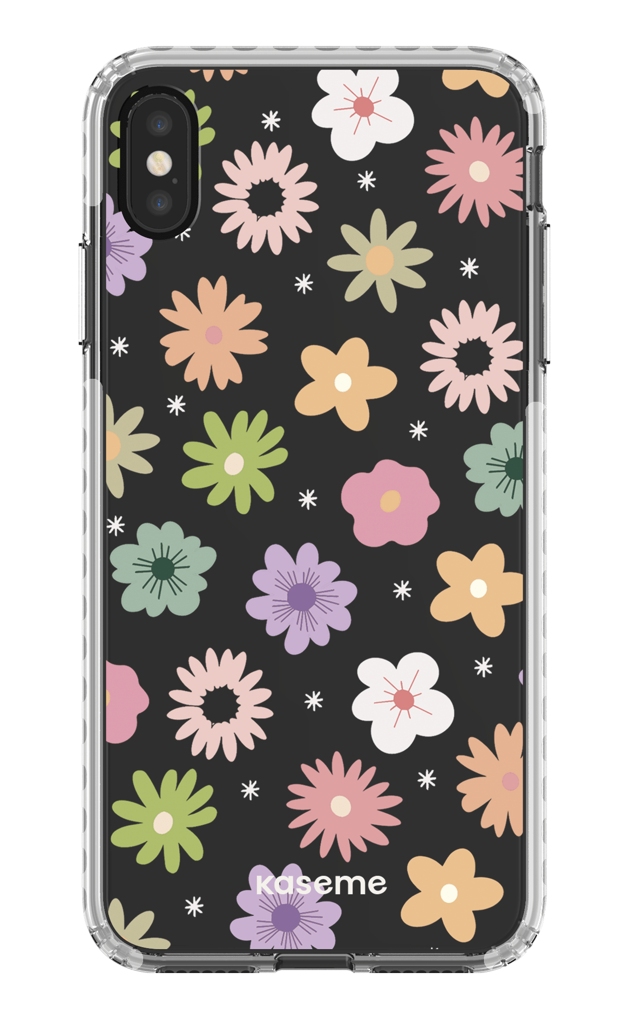 iPhone XS Max Clear Case - White Adore small Clear Case -