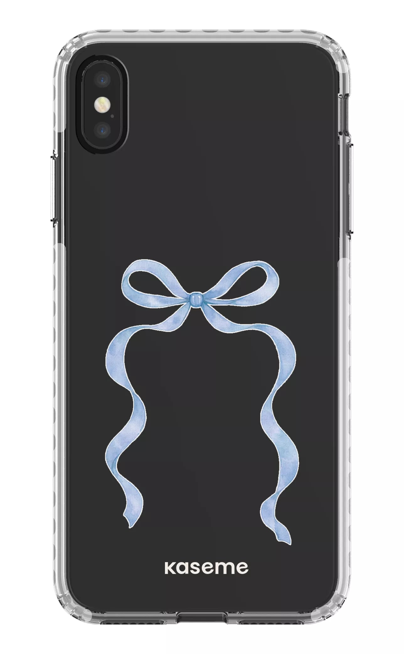 iPhone XS Max Clear Case - White Celeste Blue Clear Case -