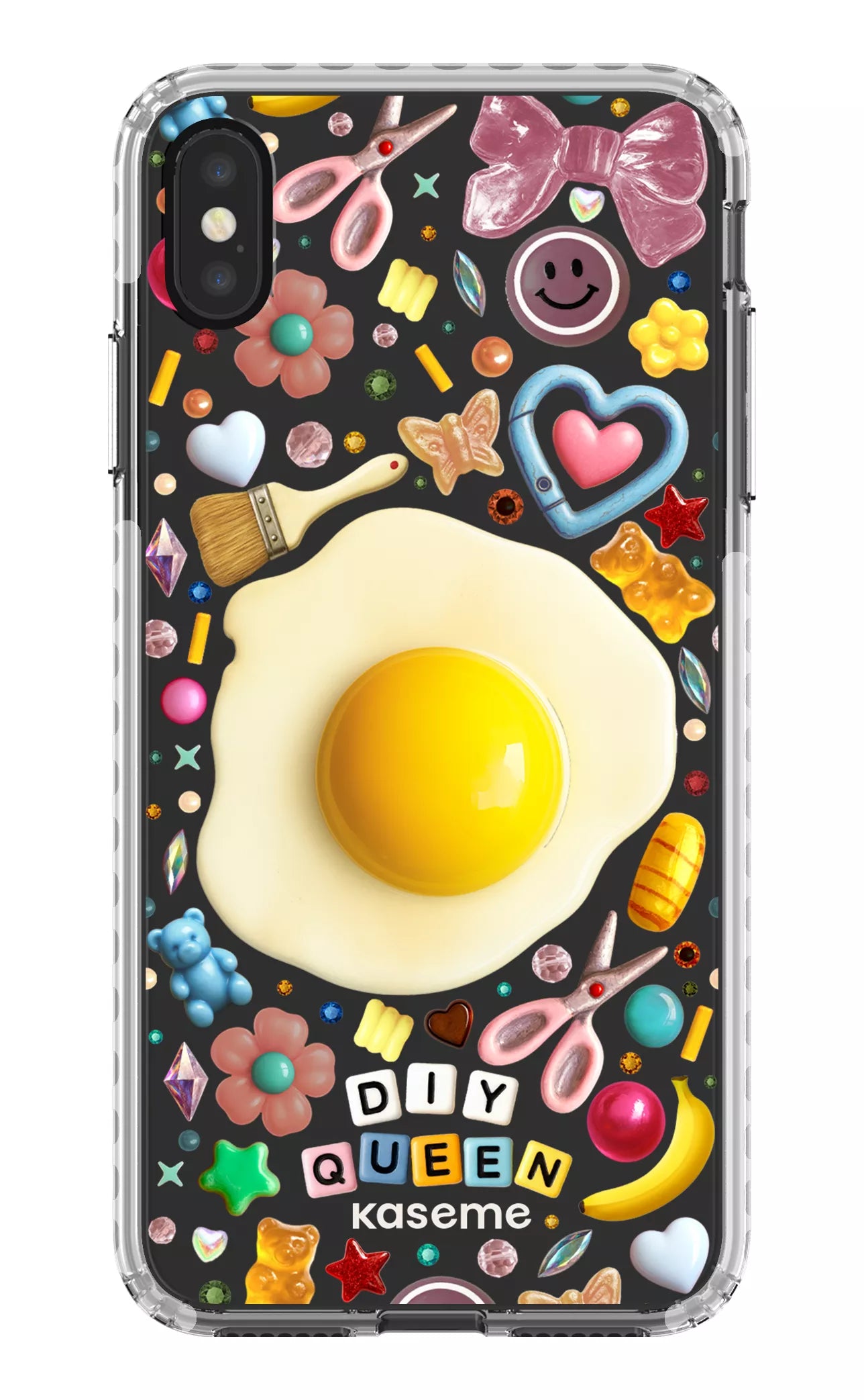 iPhone XS Max Clear Case - White DIY Queen Clear Case by Marianne Plaisance -