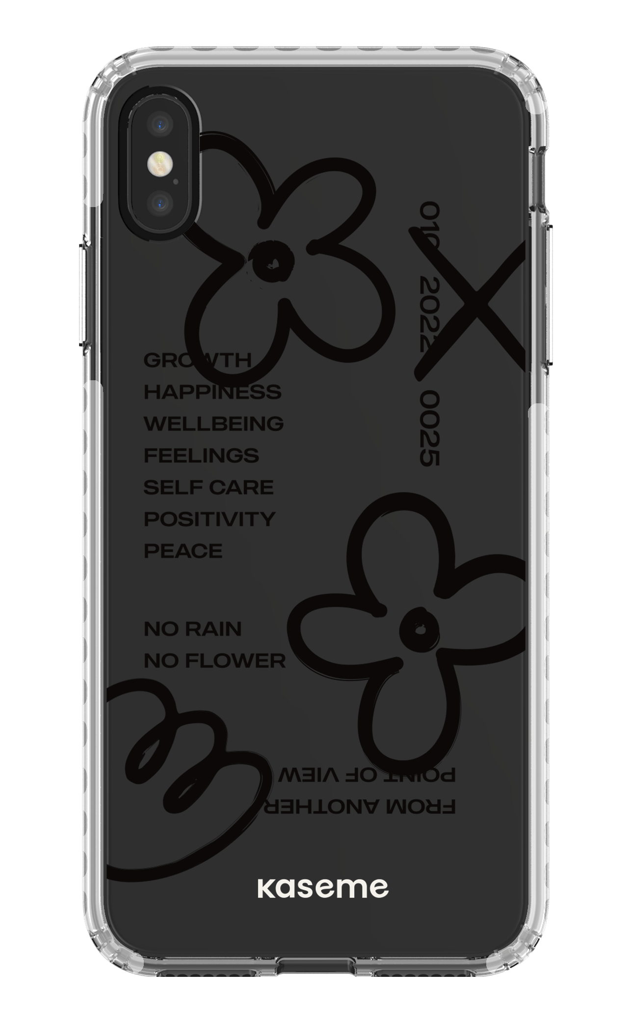 iPhone XS Max Clear Case - White Feelings black clear case -