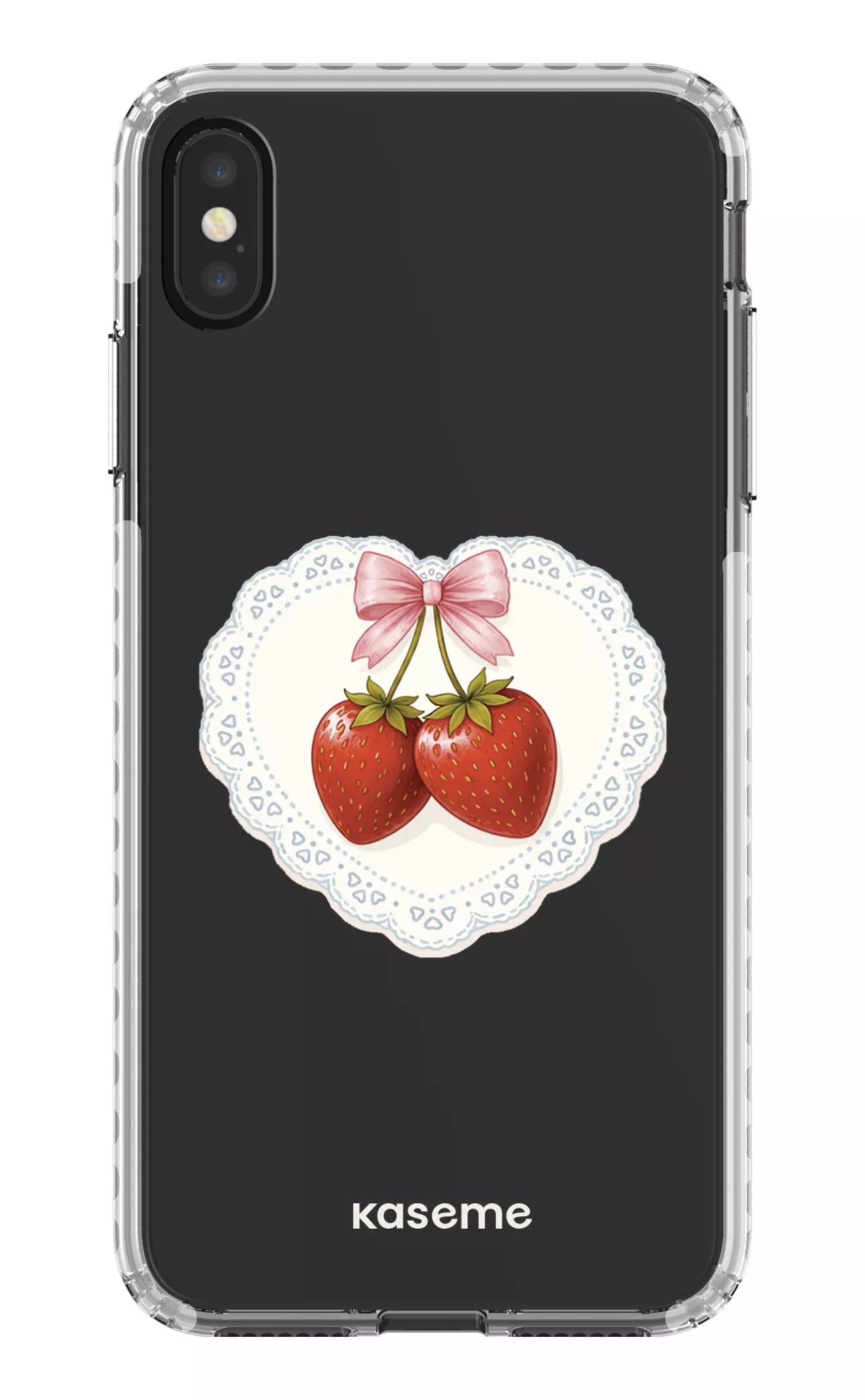 iPhone XS Max Clear Case - White Fresa Lace Clear Case -