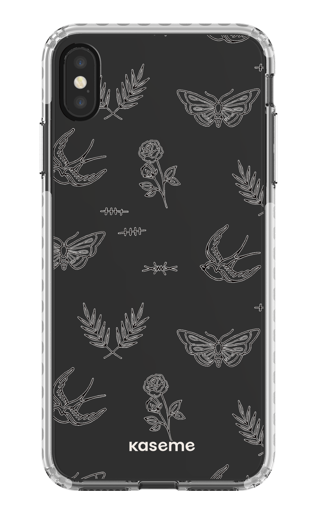 iPhone XS Max Clear Case - White Ink Clear Case -