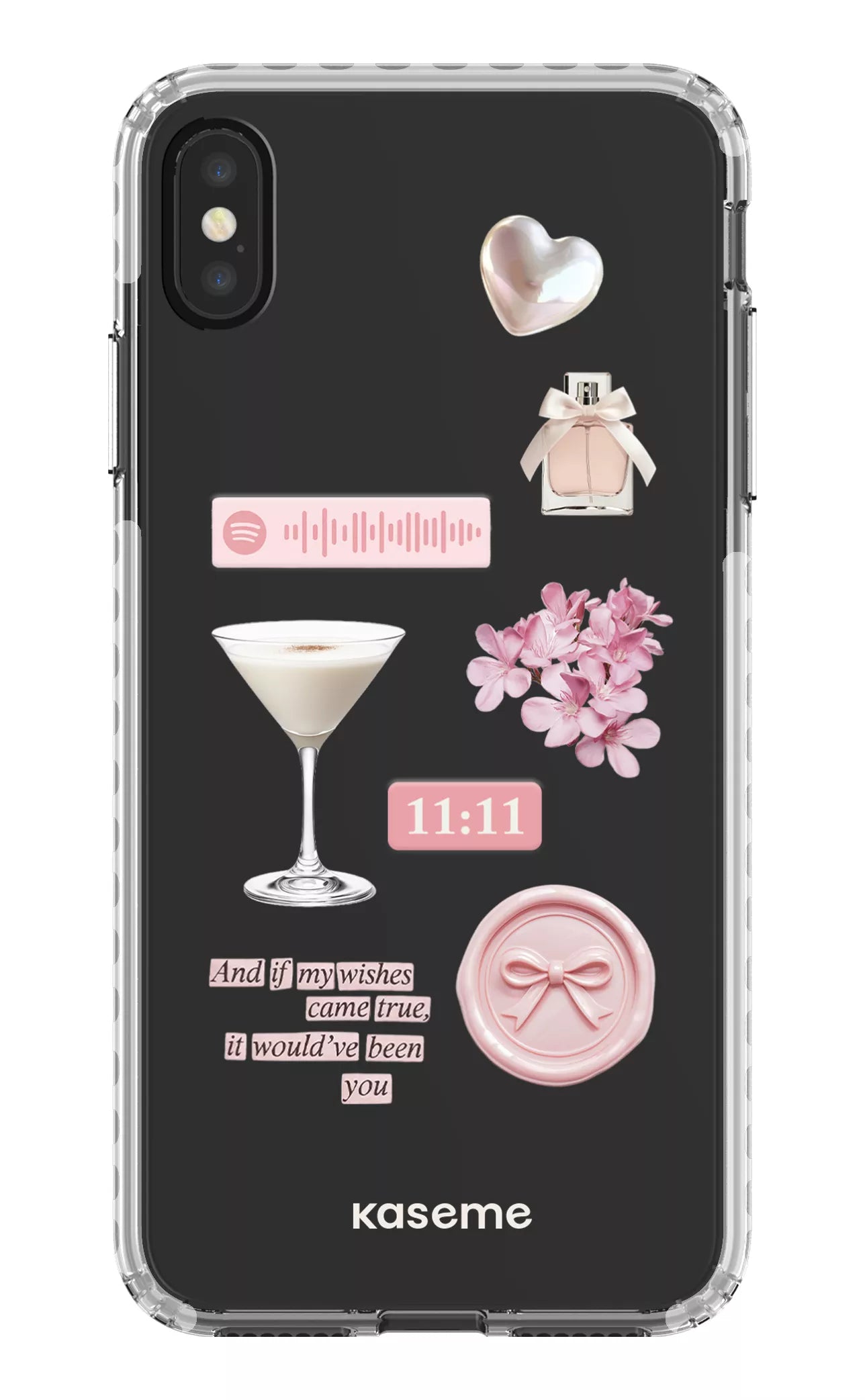 iPhone XS Max Clear Case - White Love Letters Clear Case -