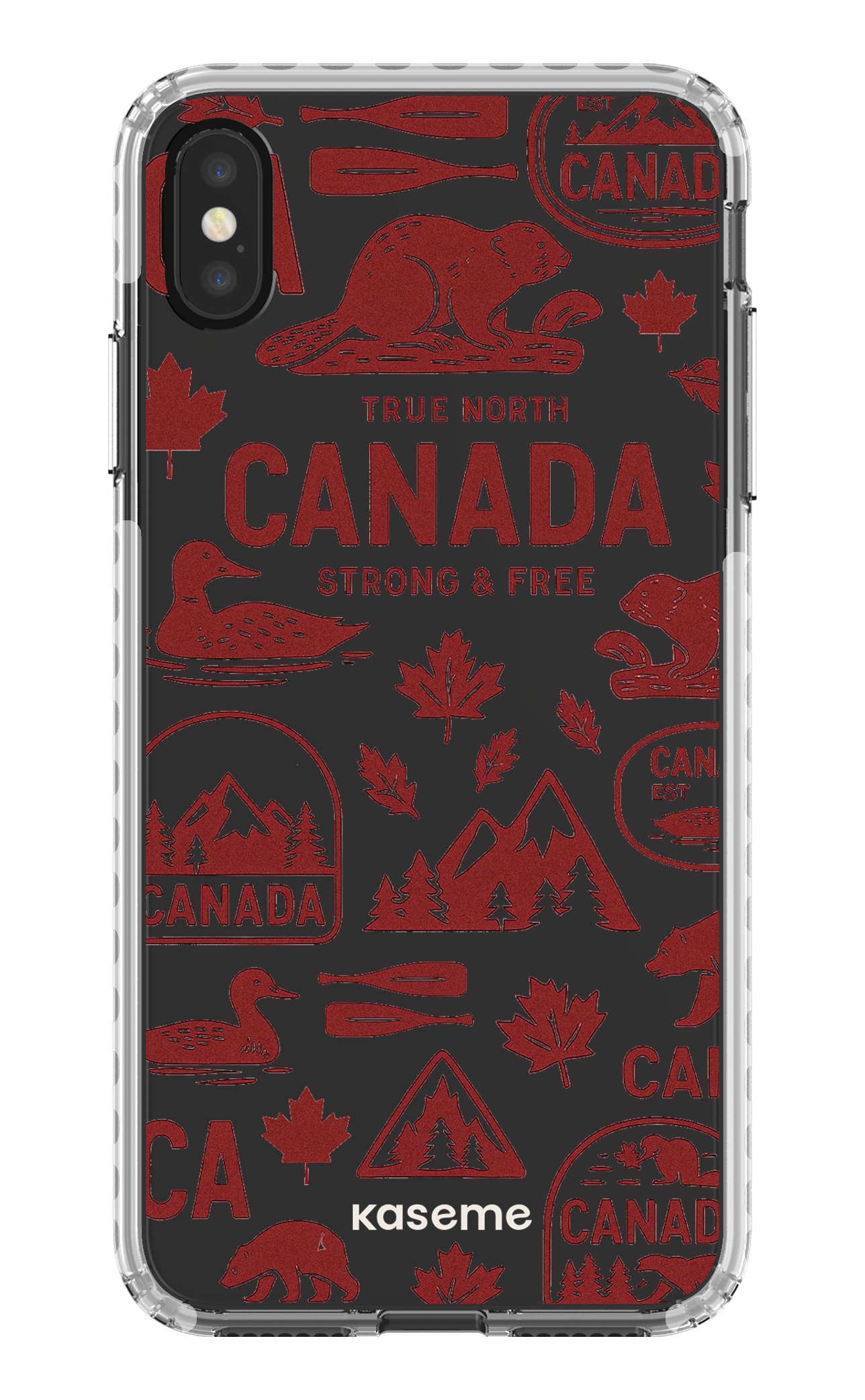 iPhone XS Max Clear Case - White Oh Canada -