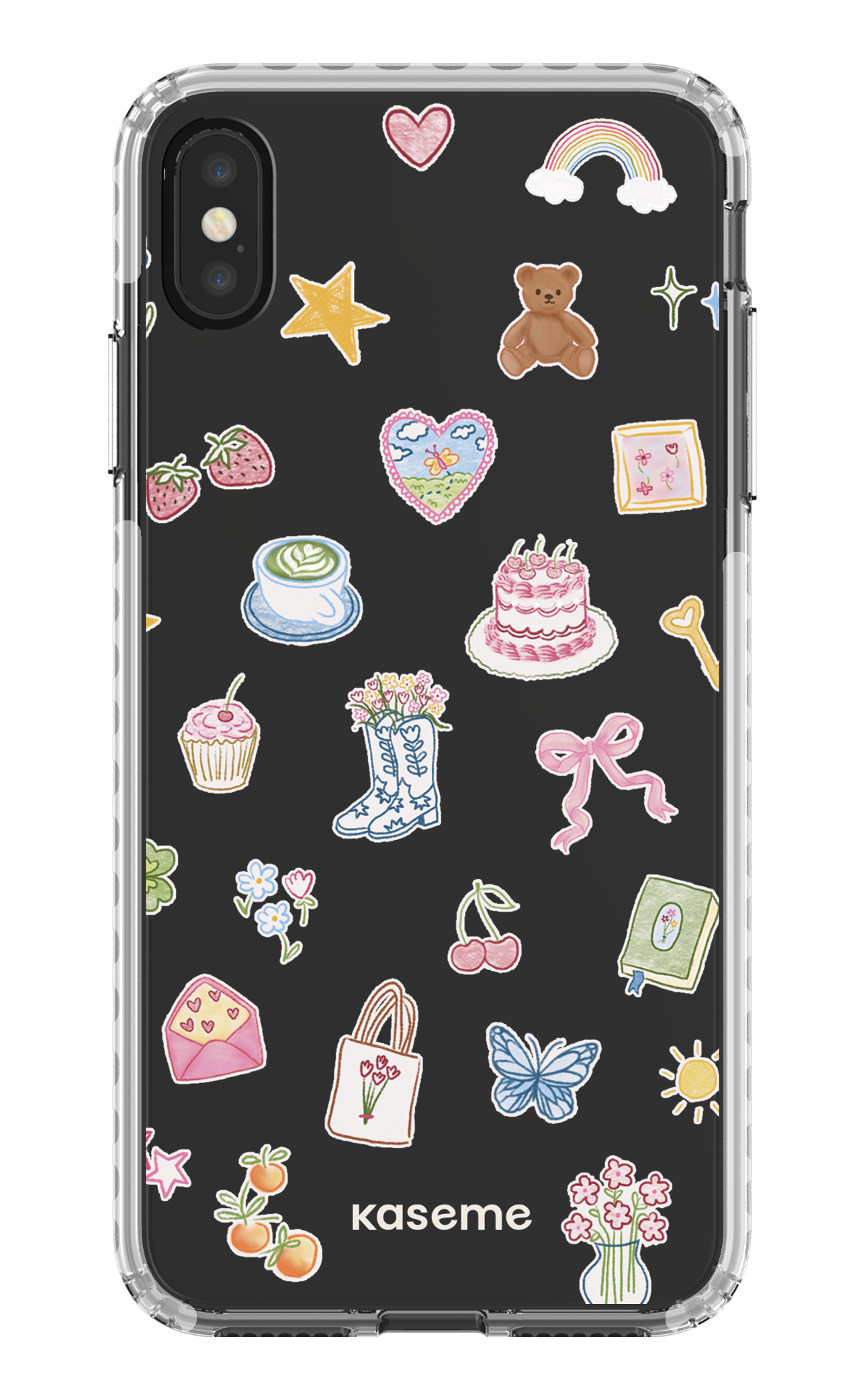 iPhone XS Max Clear Case - White Poetry Clear Case -