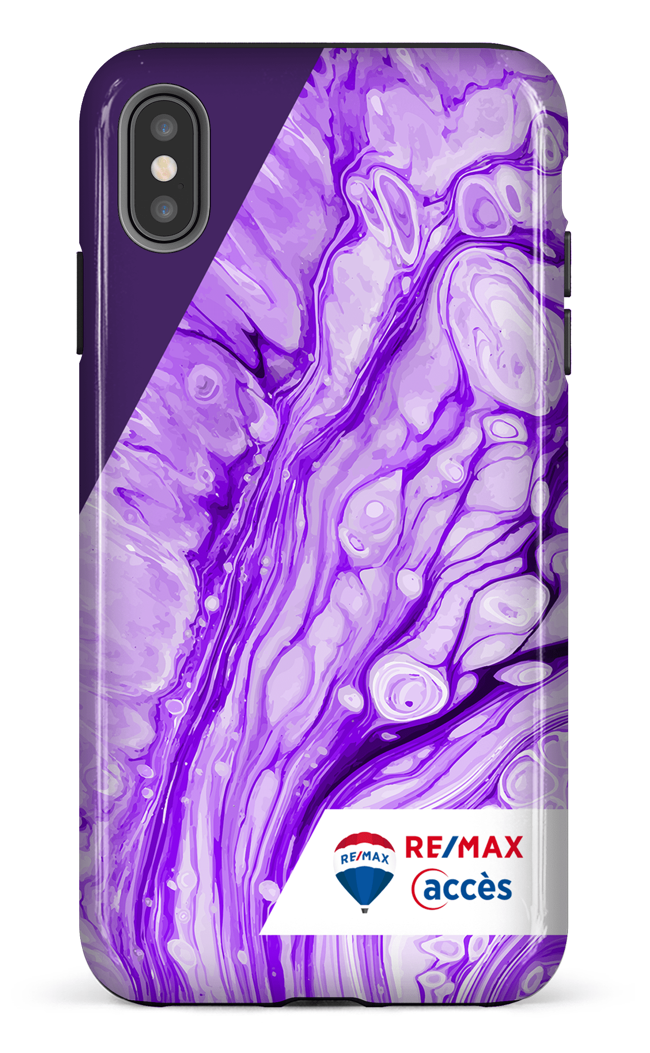 iPhone XS Max tough Peinture marbrée claire violette -