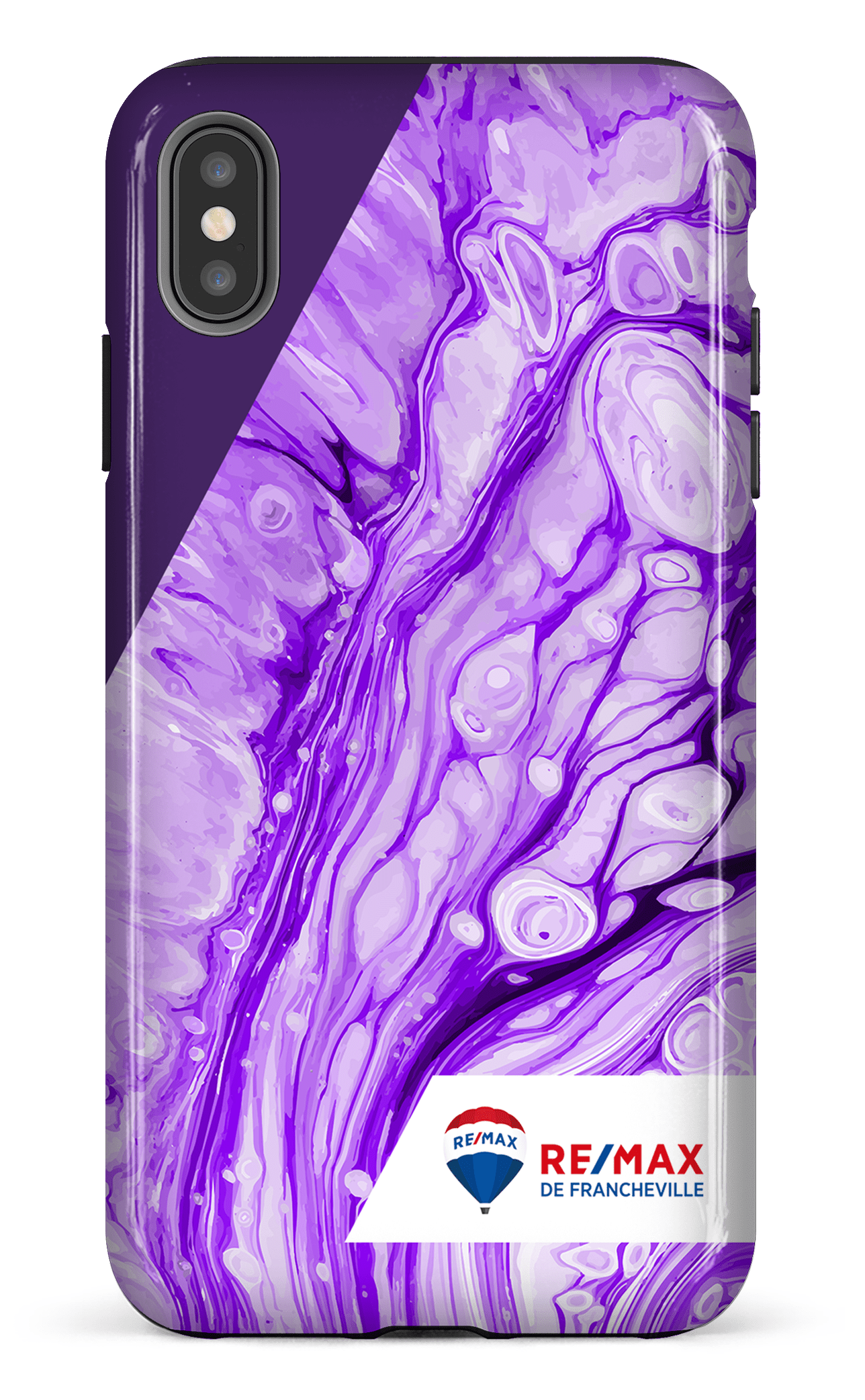 iPhone XS Max tough Peinture marbrée claire violette de Francheville -