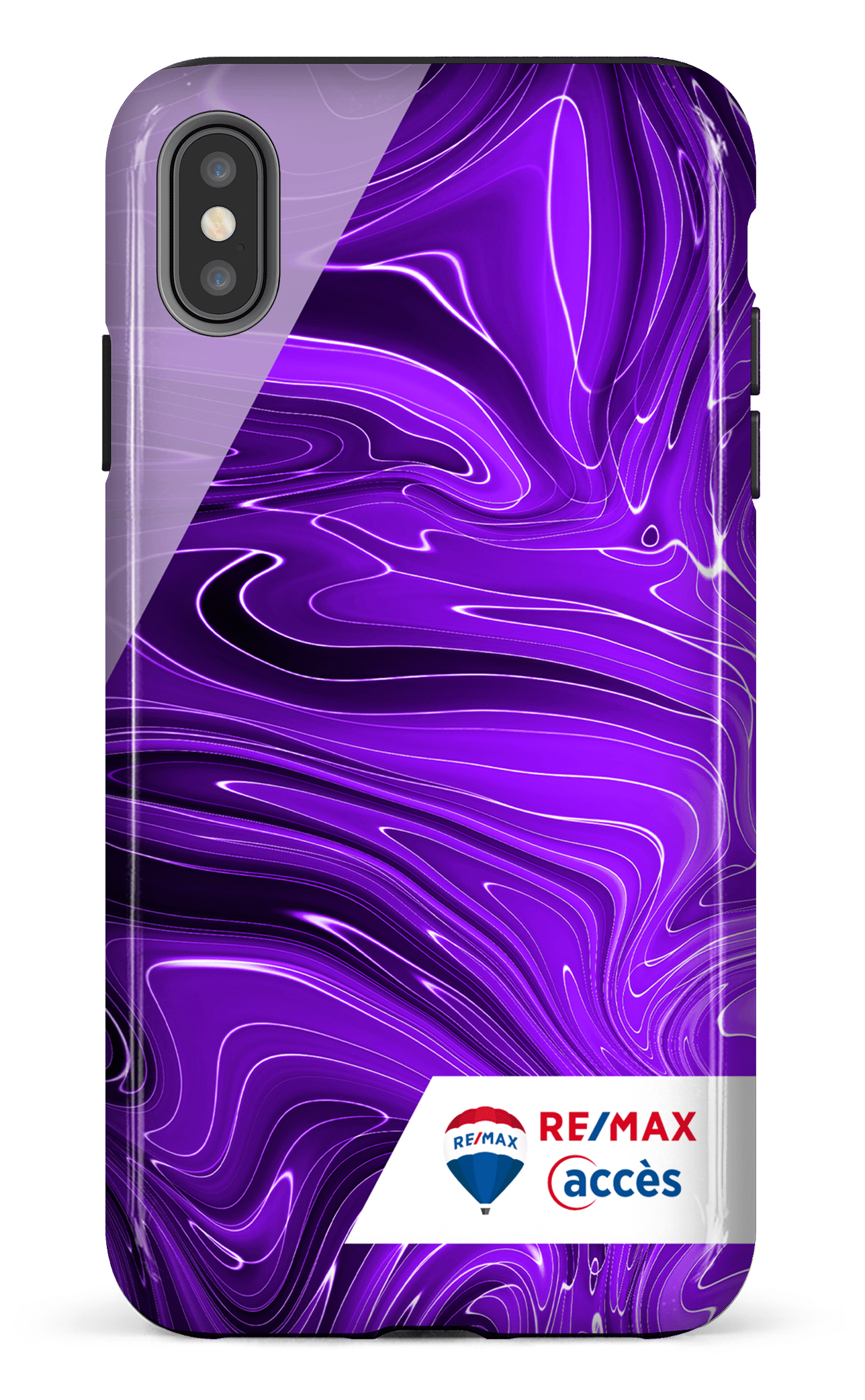 iPhone XS Max tough Peinture marbrée sombre violette -